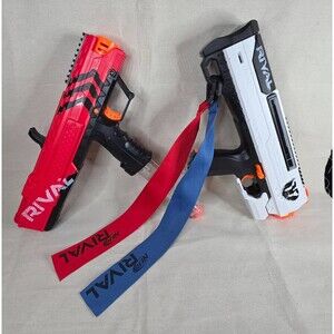 Nerf Rival Apollo XV-700 Blaster Pair – Red & Phantom Corps White – w/Flags